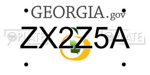 ZX2Z5A Georgia License Plate