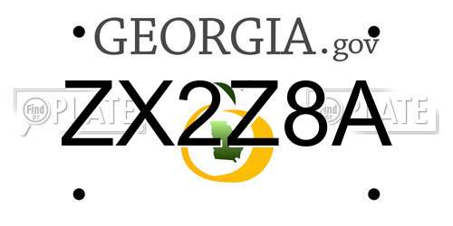 ZX2Z8A Georgia License Plate