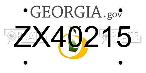 ZX40215 Georgia License Plate