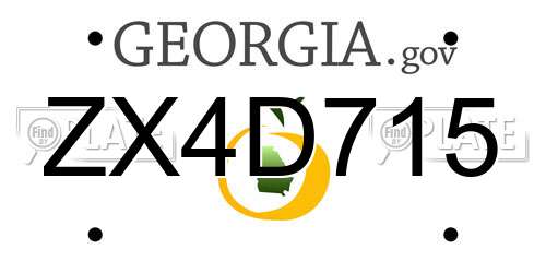 ZX4D715 Georgia License Plate