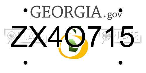 ZX4O715 Georgia License Plate