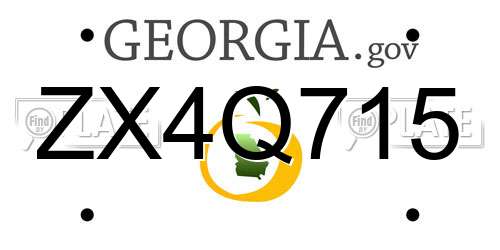 ZX4Q715 Georgia License Plate