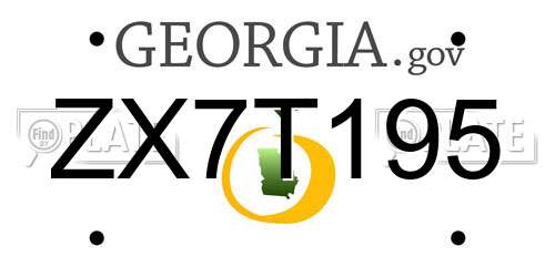 ZX7T195 Georgia License Plate