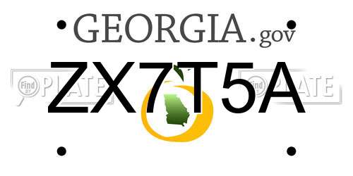 ZX7T5A Georgia License Plate