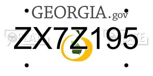 ZX7Z195 Georgia License Plate