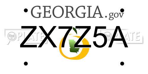 ZX7Z5A Georgia License Plate