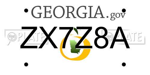 ZX7Z8A Georgia License Plate
