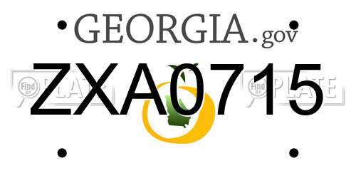 ZXA0715 Georgia License Plate