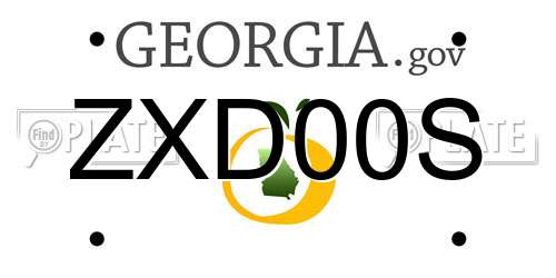 ZXD00S Georgia License Plate