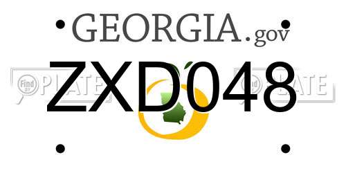 ZXD048 Georgia License Plate