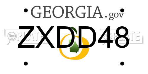 ZXDD48 Georgia License Plate