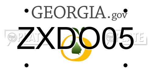 ZXDO05 Georgia License Plate