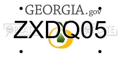 ZXDQ05 Georgia License Plate