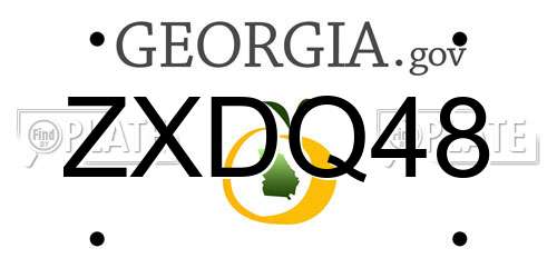 ZXDQ48 Georgia License Plate