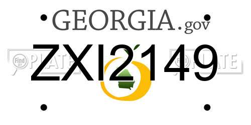ZXI2149 Georgia License Plate