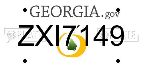 ZXI7149 Georgia License Plate