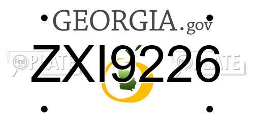 ZXI9226 Georgia License Plate