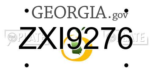 ZXI9276 Georgia License Plate