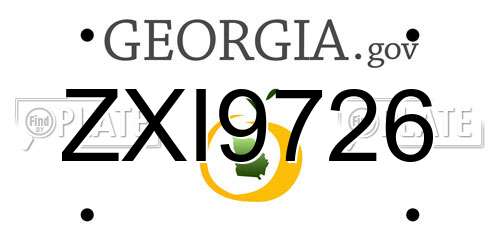ZXI9726 Georgia License Plate