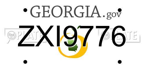 ZXI9776 Georgia License Plate