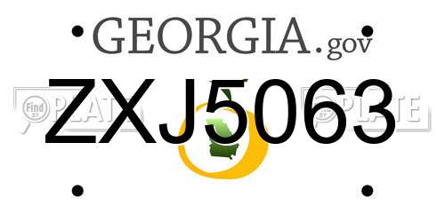 ZXJ5063 Georgia License Plate