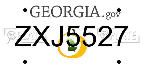 ZXJ5527 Georgia License Plate