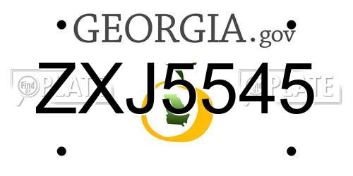 ZXJ5545 Georgia License Plate