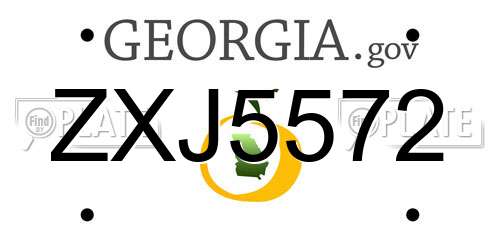 ZXJ5572 Georgia License Plate