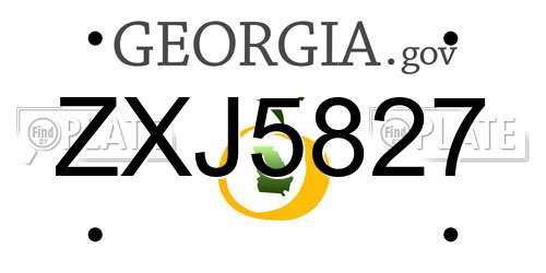 ZXJ5827 Georgia License Plate