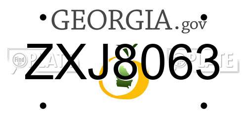 ZXJ8063 Georgia License Plate