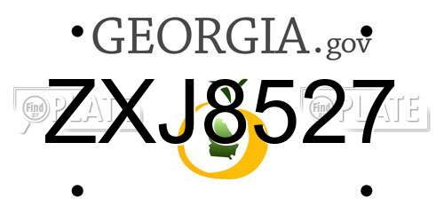 ZXJ8527 Georgia License Plate