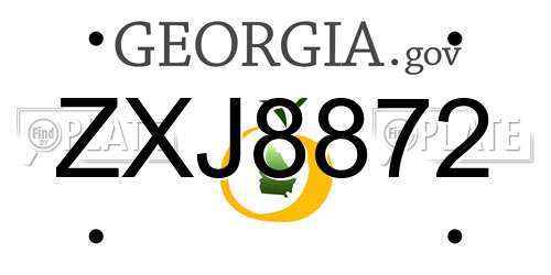 ZXJ8872 Georgia License Plate
