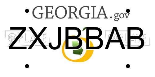 ZXJBBAB Georgia License Plate
