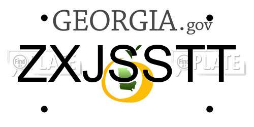 ZXJSSTT Georgia License Plate