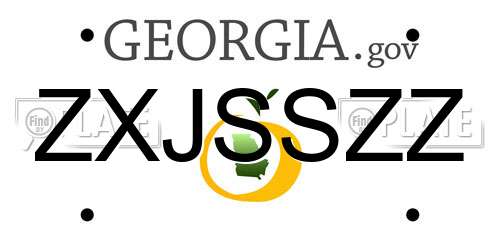 ZXJSSZZ Georgia License Plate