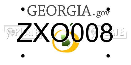 ZXO008 Georgia License Plate