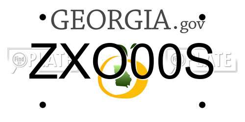ZXO00S Georgia License Plate