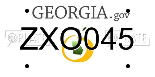 ZXO045 Georgia License Plate