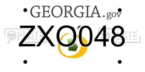 ZXO048 Georgia License Plate