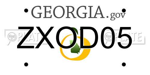 ZXOD05 Georgia License Plate