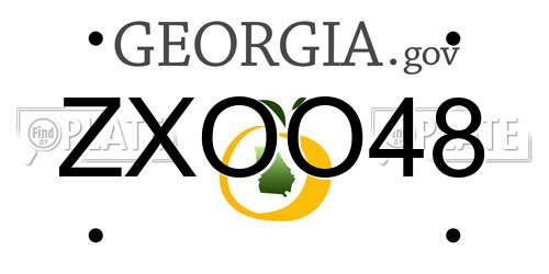 ZXOO48 Georgia License Plate