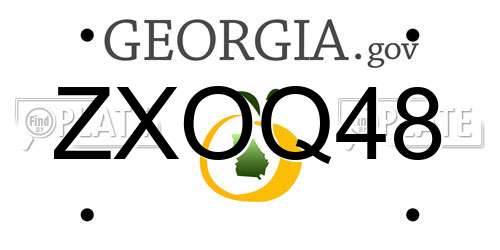 ZXOQ48 Georgia License Plate