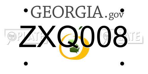 ZXQ008 Georgia License Plate