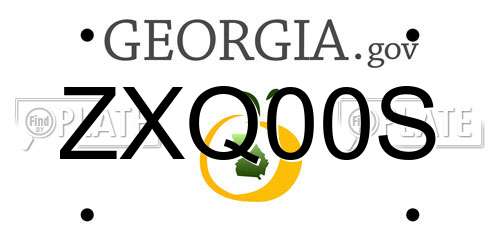 ZXQ00S Georgia License Plate