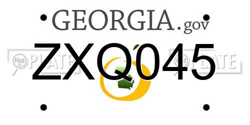ZXQ045 Georgia License Plate