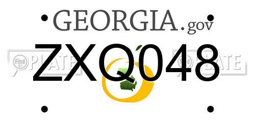 ZXQ048 Georgia License Plate