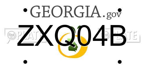 ZXQ04B Georgia License Plate