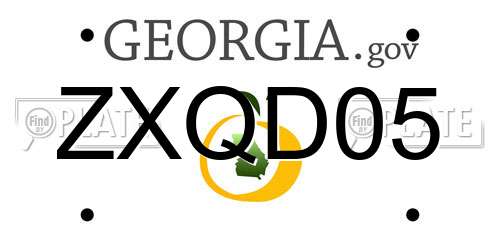 ZXQD05 Georgia License Plate