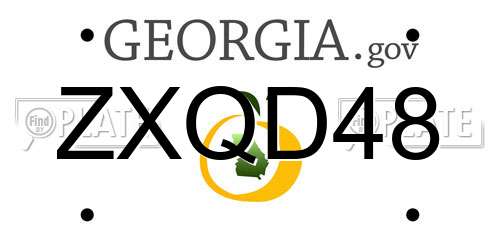 ZXQD48 Georgia License Plate