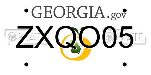 ZXQO05 Georgia License Plate